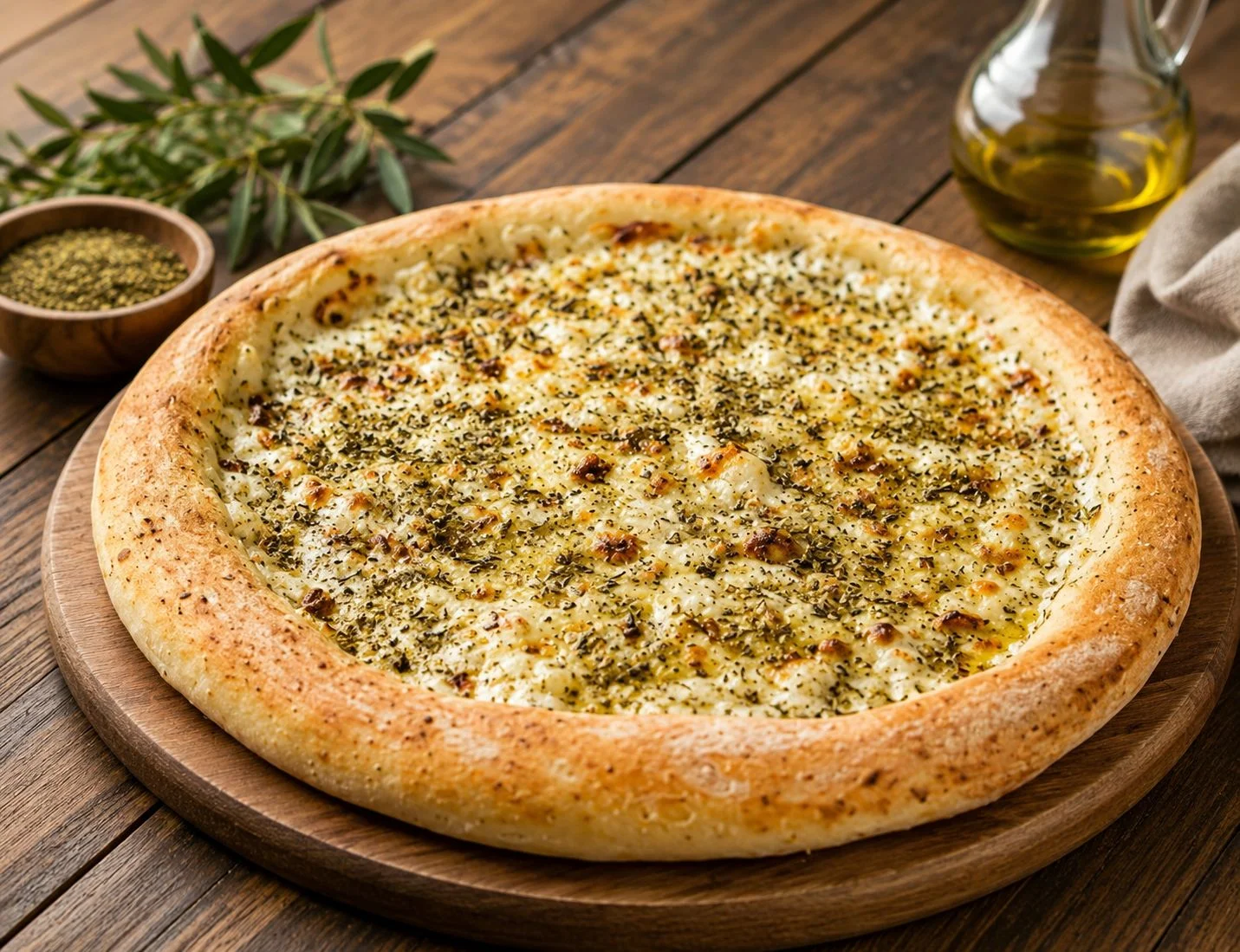 بيتزا لبنة بزعتر والجبن